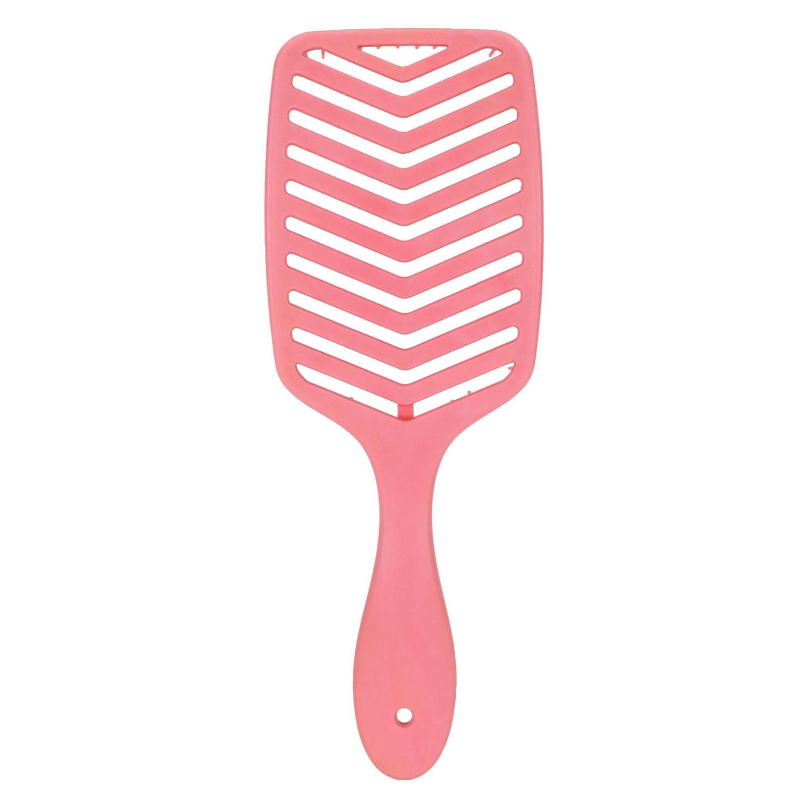 Hollow Hair Brush Detangling Wet Dry Use Fast Blow Drying Curved Hair Styling Comb for Women Men rose red