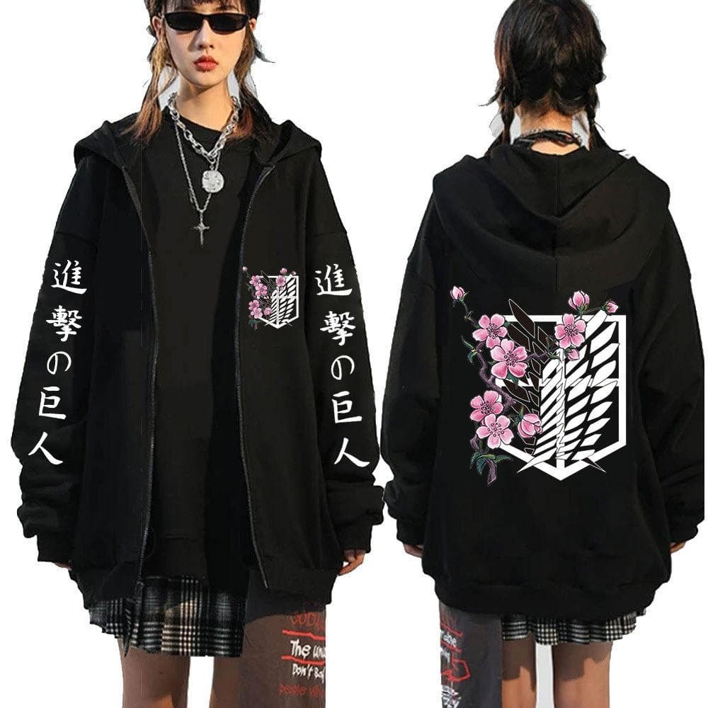 Attack on Titan Zipper Hoodies Casual Hip Hop Streetwear Sweatshirts Hoody Women Loog Sleeve Hoodie Jacket Clothes XXXXL