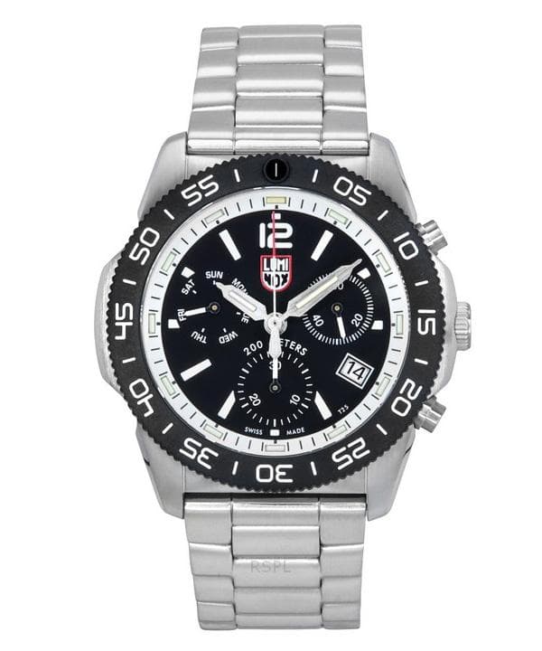 Luminox Pacific Diver Chronograph Stainless Steel Black Dial Quartz XS.3141.M 200M Men's Watch black