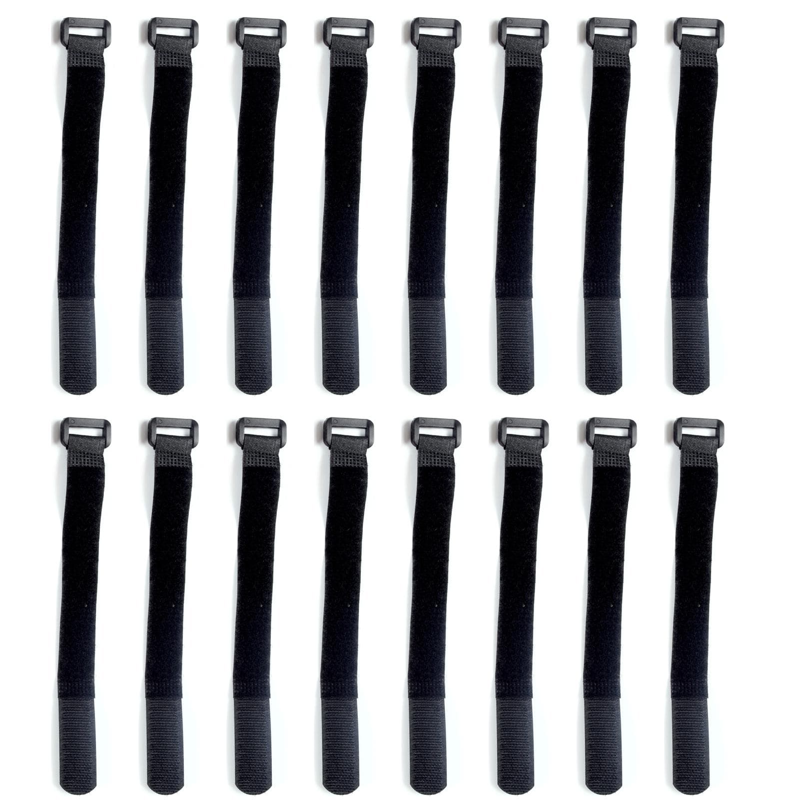 16pcs Fishing Rod Holders Fastening Cable Adjustable Hook and Loop Fishing Rod Straps black