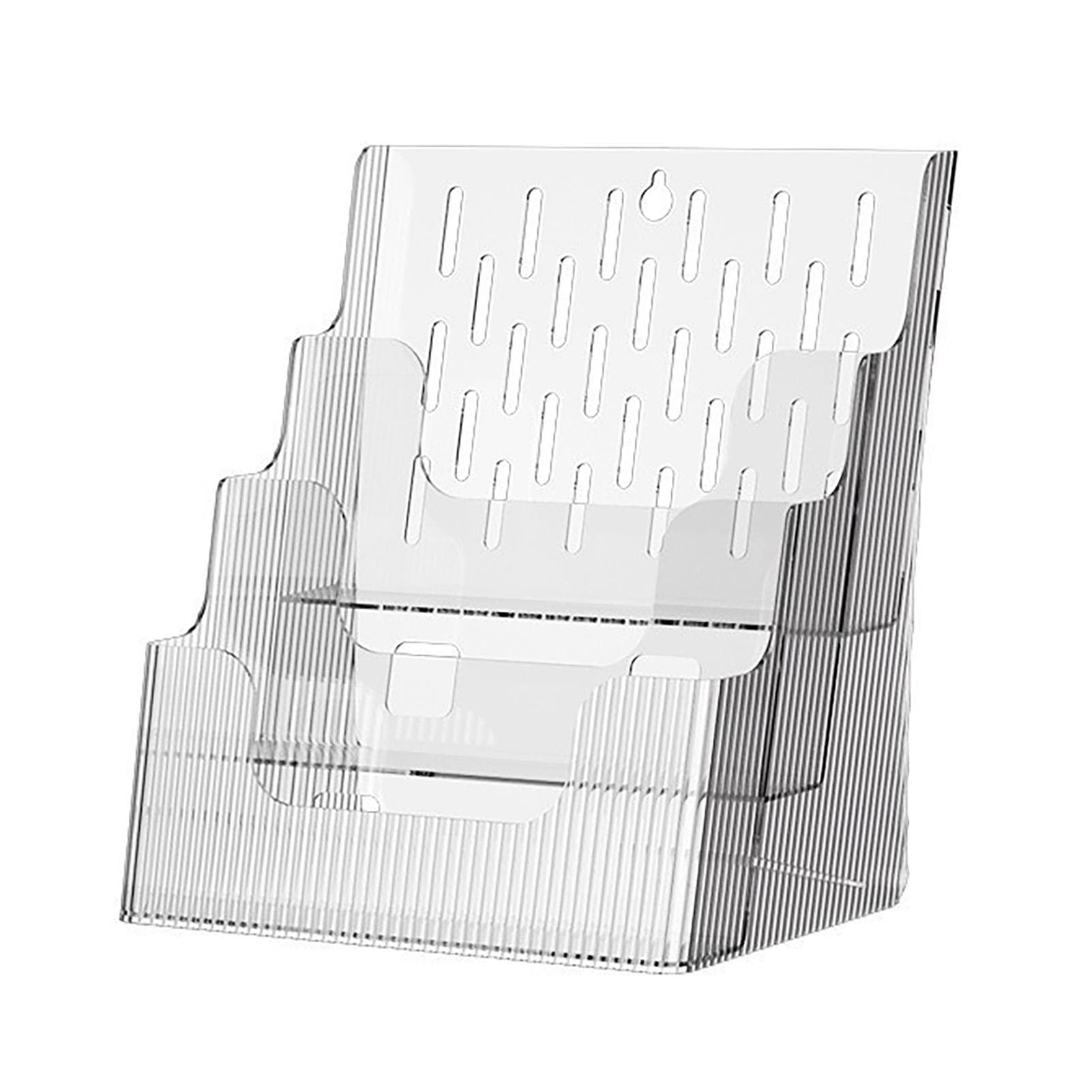 Multifunctional Book Organizer Desk File Organizer Multiple Layers File Folder Holder for Office transparent