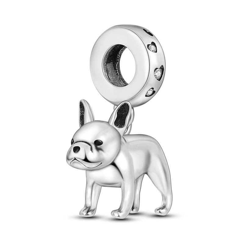 Cute Cat Dogs Charms Fit Fashion Original Bracelets Pet Paw 925 Silver Bulldog Schnauzer Akita Dog Beads DIY Jewelry Making SEC348