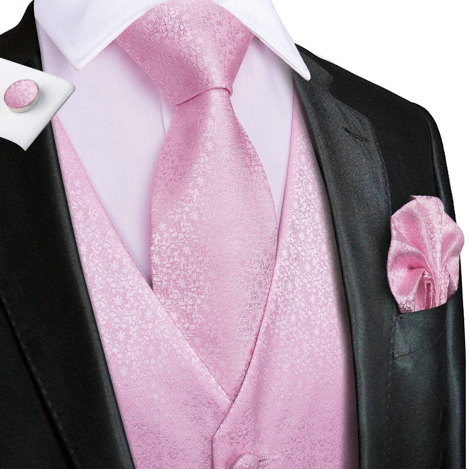 50 Colors Mens Vest Sleeveless V-Neck Pockets Waistcoat Tie Set Wedding Casual 2XL