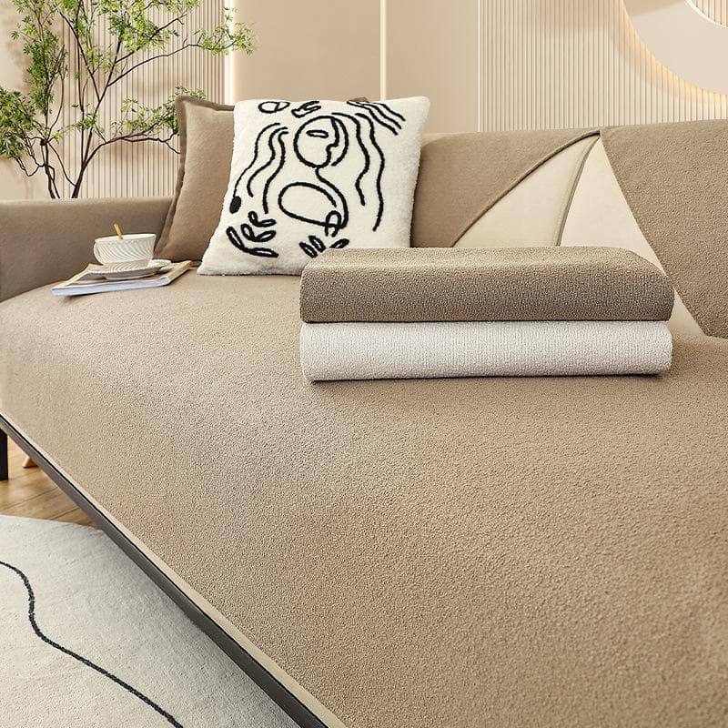 Teddy Velvet Sofa Cushion Four Seasons Universal Couch Cover for Living Room Decor Non-slip Feline Scratch Resistant Sofa Cover 70x70cm 1pcs
