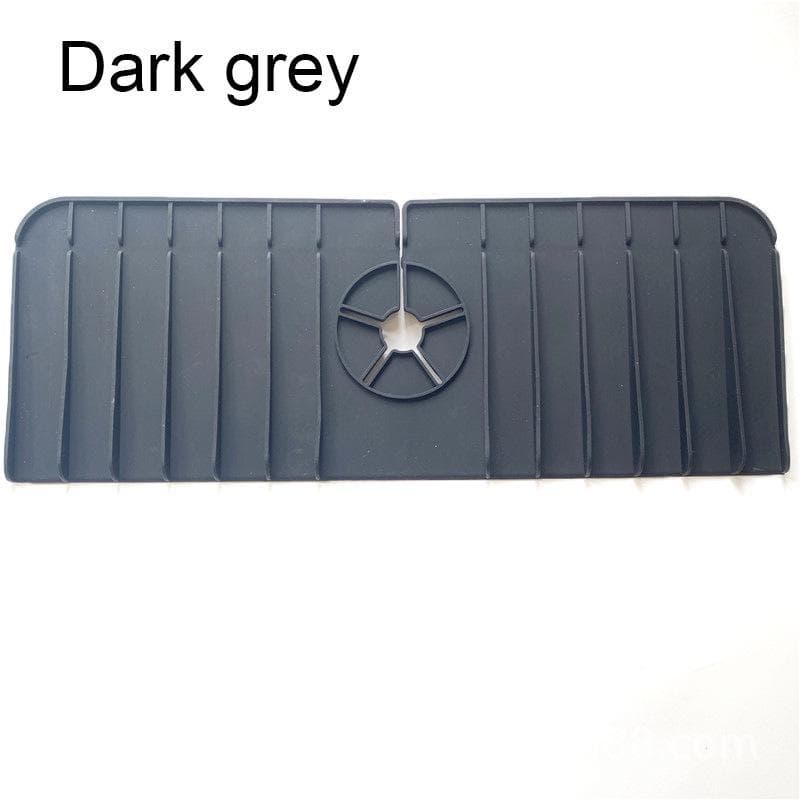 1pcs Kitchen Silicone Faucet Absorbent Mat Sink Splash Catcher Countertop Protector Mat Draining Pad For Bathroom Kitchen dark grey