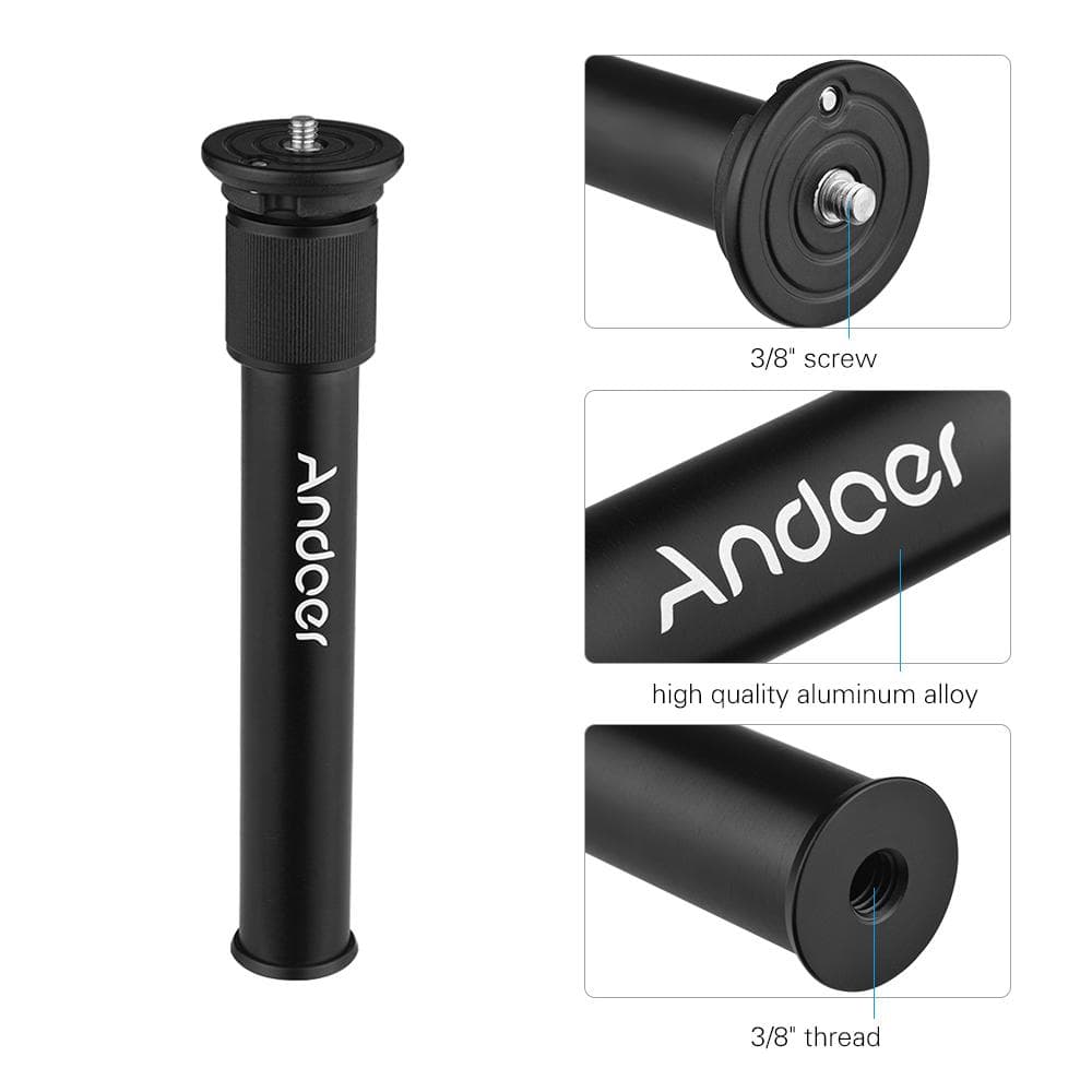 2-Section Aluminum Alloy Tripod Center Column Shaft Extension Tube