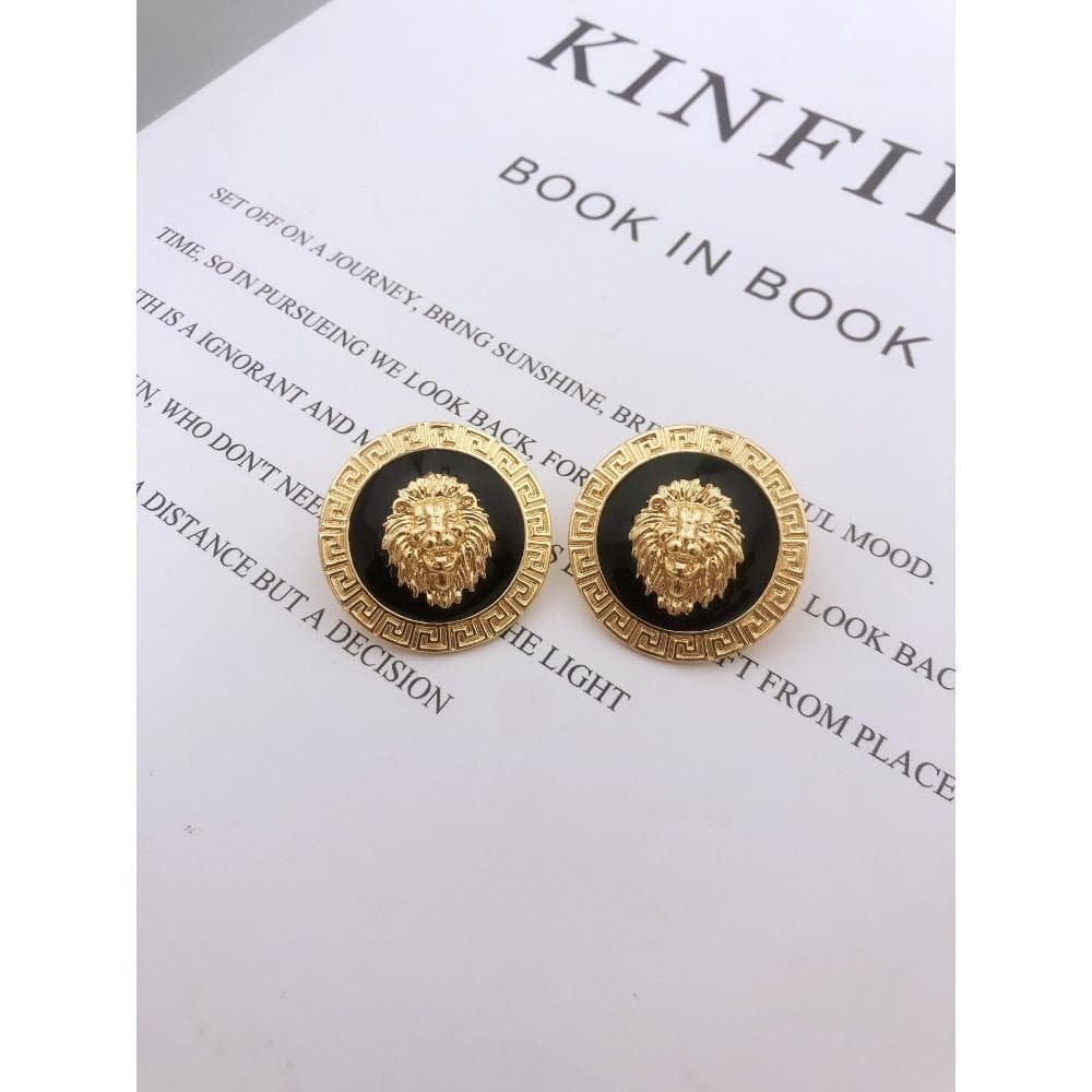 Exaggerated Lion Head Women's Earrings, Fashionable and High-quality Alloy Jewelry