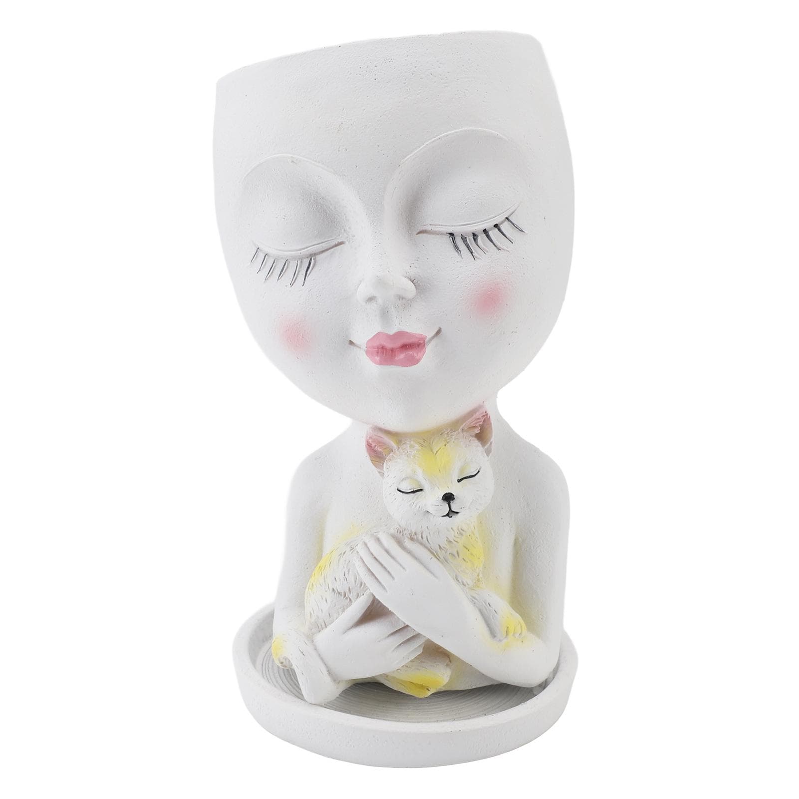 Face Flowerpot Fadeless Resin Head Planter DIY Decorative Adorable Succulent Flowerpot With