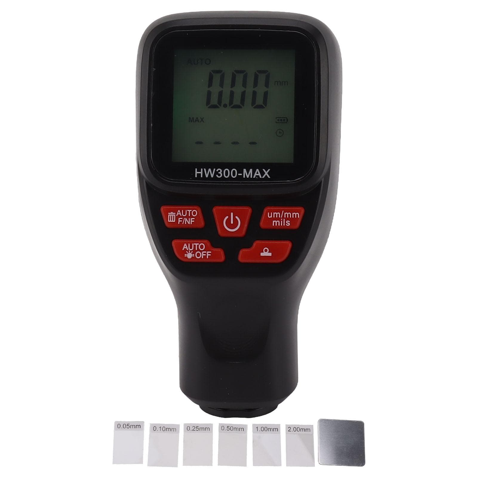 Paint Thickness Meter Gauge 0 To 2000UM Accuracy Auto Power Off Portable Car Coating Thickness black