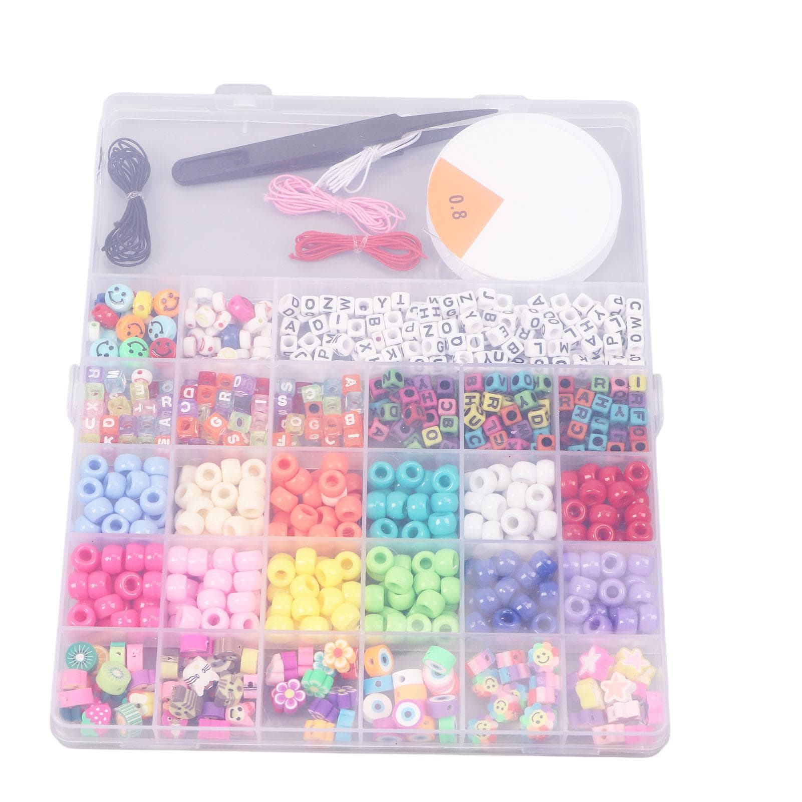 DIY Bracelet Making Kit 812 Beads 1 Coil 4 Elastic Thread Clay Beads Kit Jewelry Making Supplies