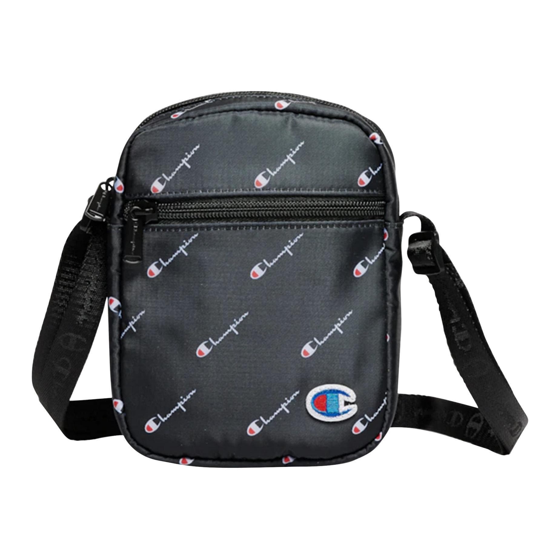Champion All Over Print Script Zipper Crossbody Bag Unisex bags Black CM2-0140-009 Black