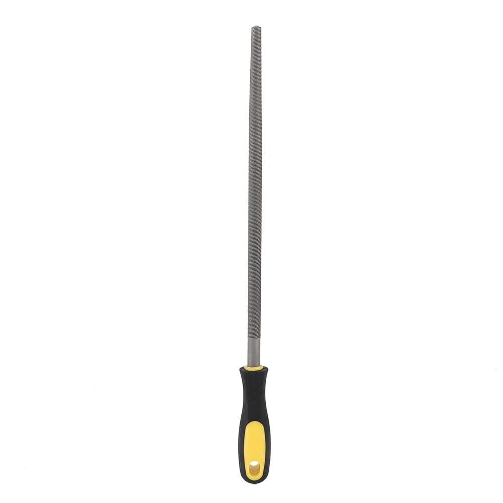 12in Round Mill Steel File Rasp with Handle Sharpening Shaping Tool for Metal ProjectsMiddle Teeth