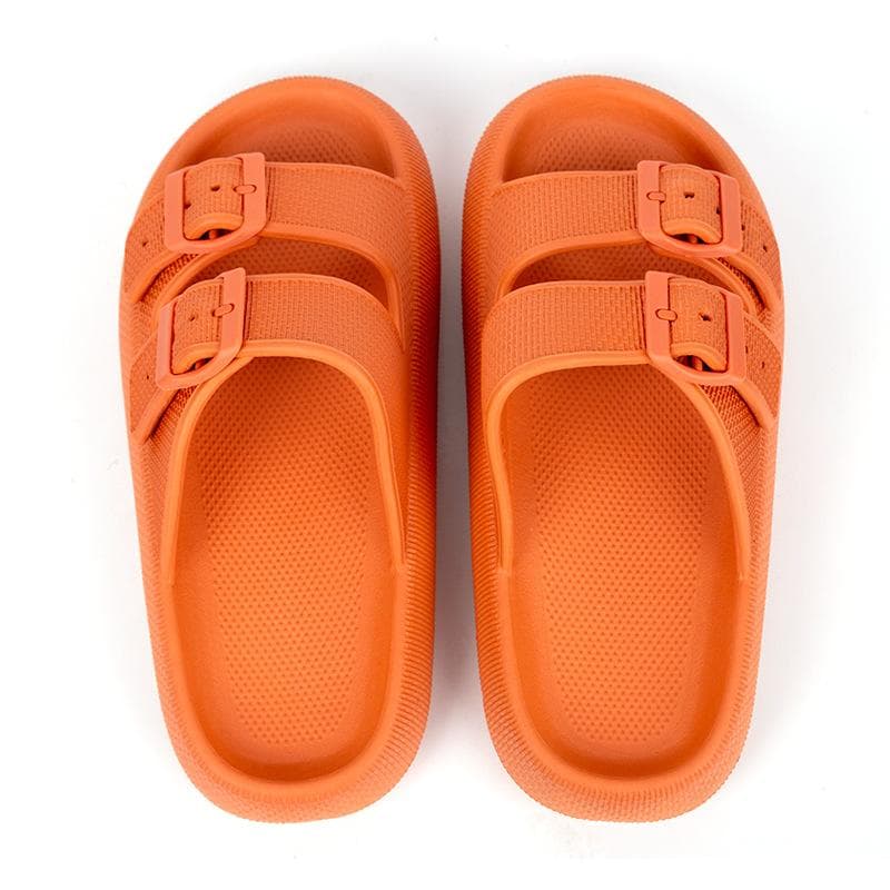 Summer Fashion Buckle Slippers Thick-soled Non-slip Outdoor Shoes Beach Slippers Sandals 37-38 orange