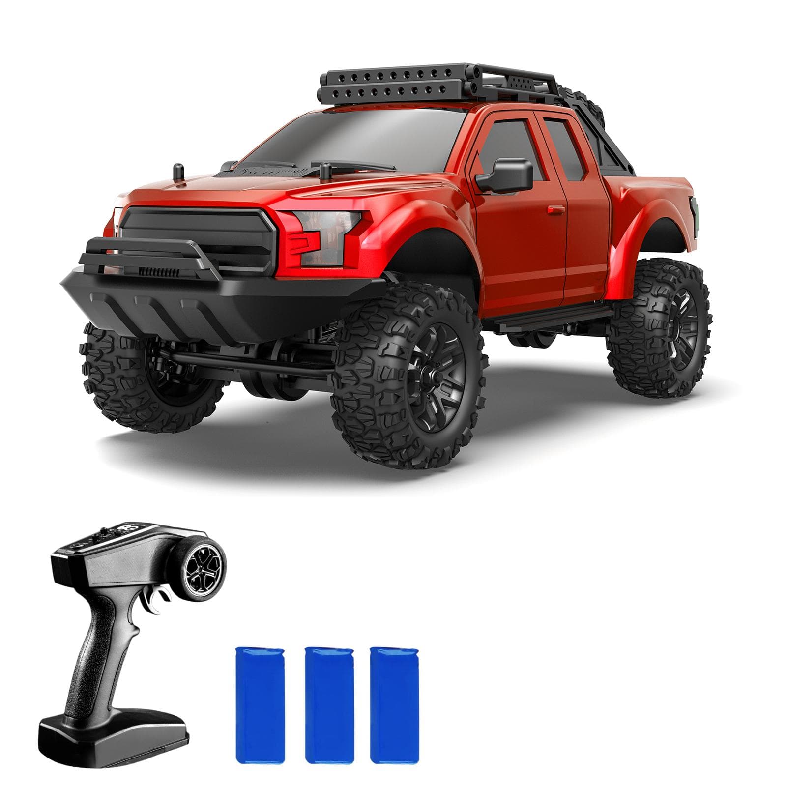 Remote Control Car, 1:16 4WD Remote Control Car for Kids Boys Girls 2.4GHz Rechargeable High-Speed 3 Battery red