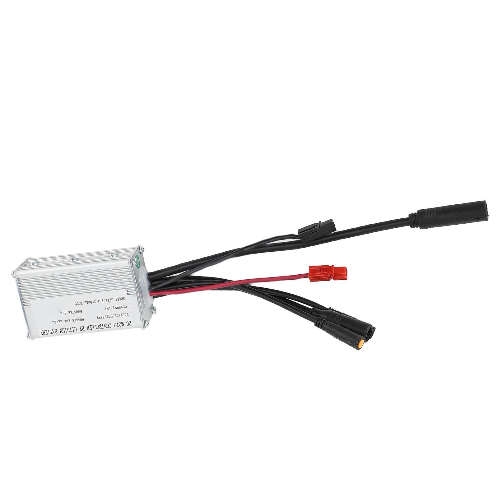 Electric Bike Motor Controller 15A Brushless Square Wave Controller with Waterproof Connector Light