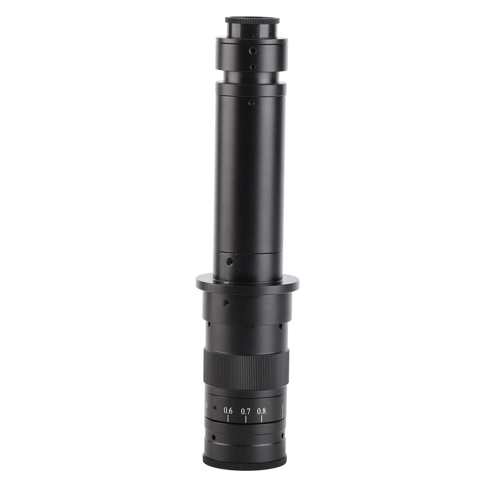 300X Zoom C Mount Lens Adjustable Magnification Aluminum Alloy for Industry Microscope Camera