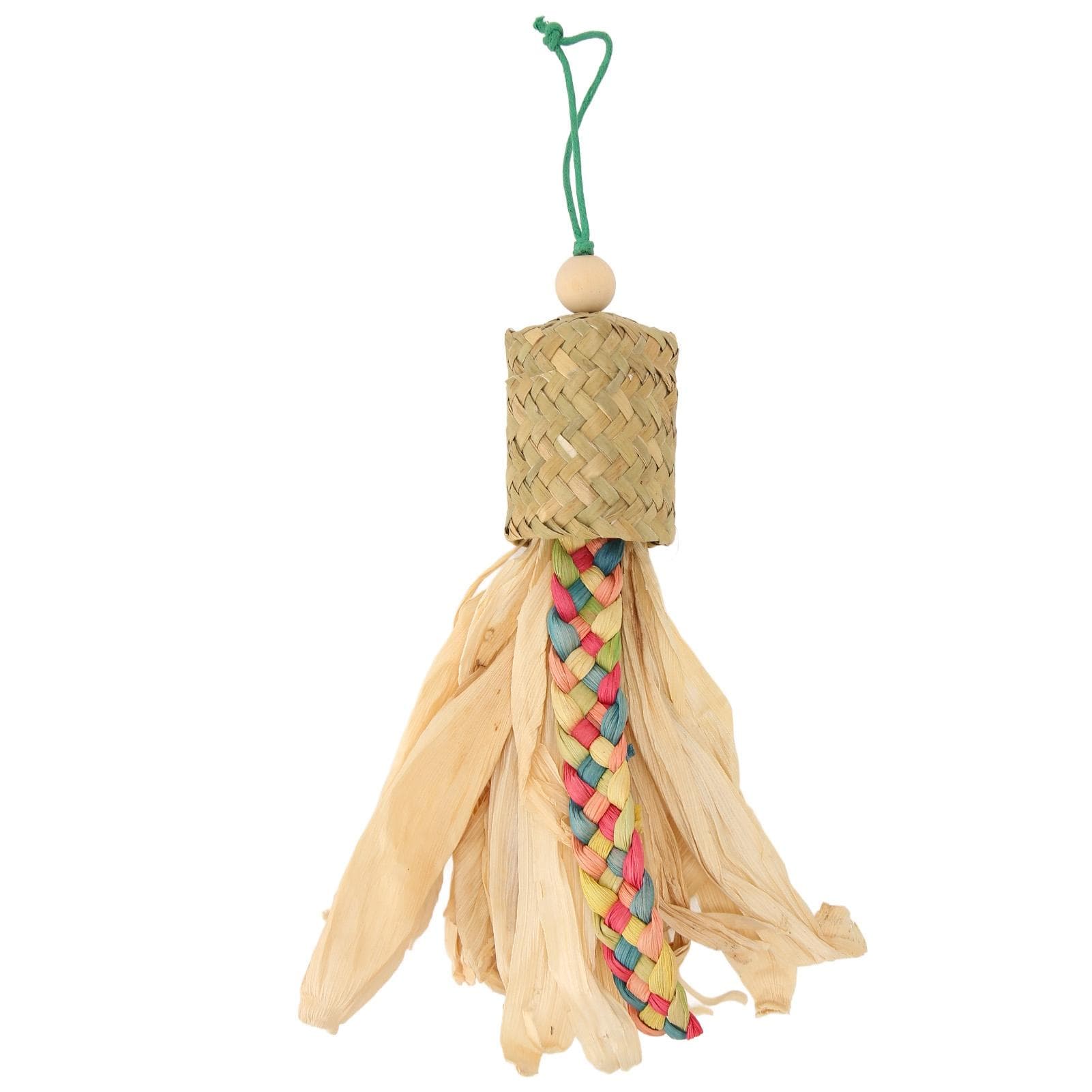Parrot Chewing Toys Palm Leaf Weaving Biting Toys Bite Proof Bored Reduction Hanging Chew Toys for