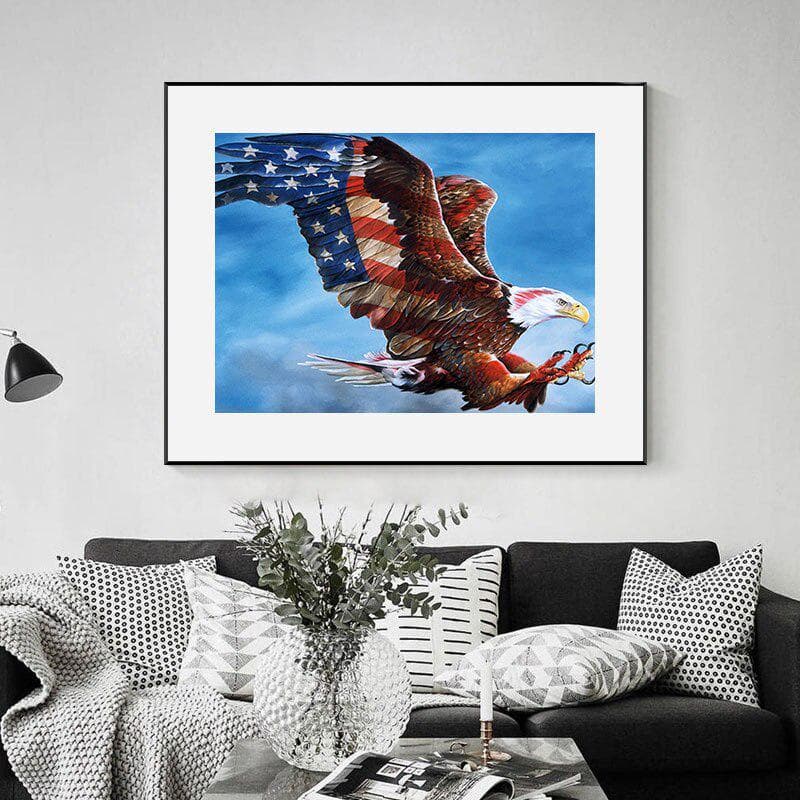 Diamond Painting United States Love Eagle Flag Animal Handmade DIY Cross Stitch Embroidery 20X30CM