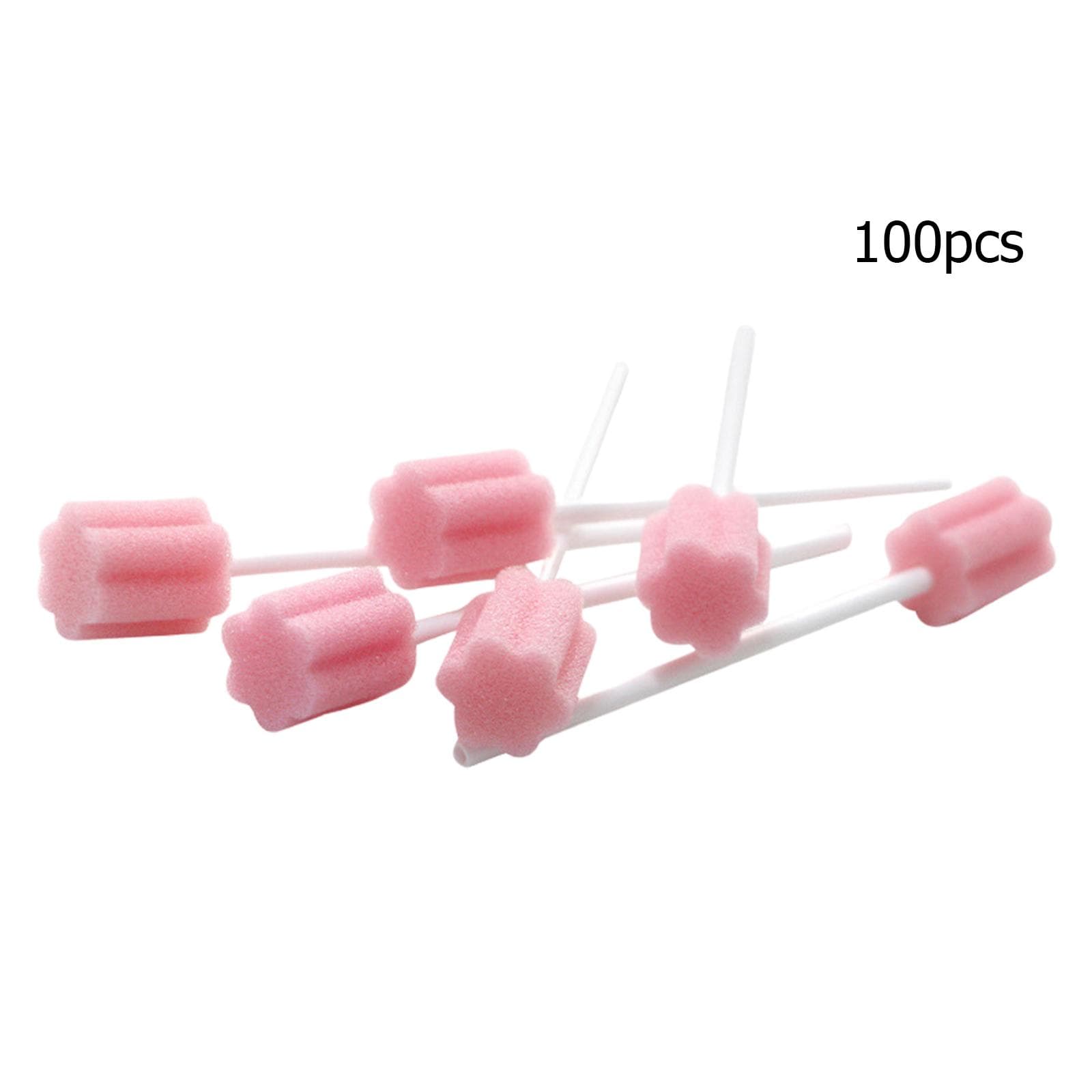 100 Pcs Disposable Orals Care Sponge Swabs Mouth Sponge on Stick Orals Care Sticks Mouth Swab Tooth Cleaning Tool