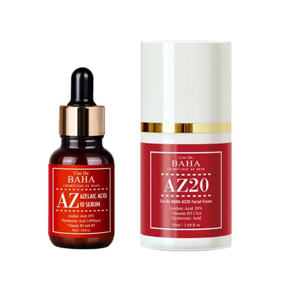 Cos De BAHA Azelaic Acid AZ 10% Serum, AZ 15% Serum 30ml, AZ 20% Cream 50ml (11 Options) #AZ 10 Serum 30ml + AZ 20 Cream 50ml