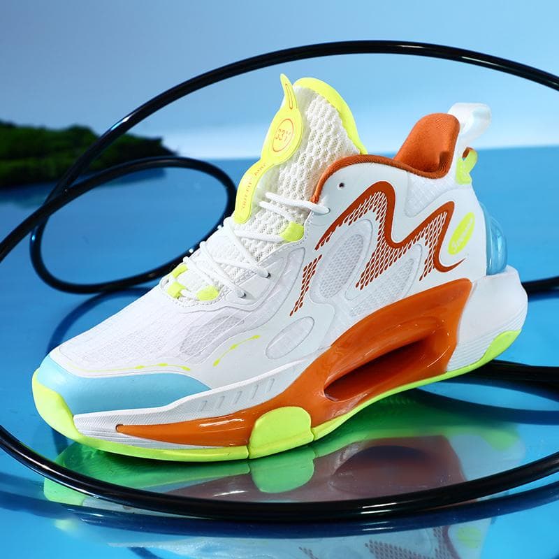 Men's Basketball Shoes Breathable Cushioning Non-Slip Wearable Runing Shoes Gym Training Athletic Basketball Sneakers for Women 45