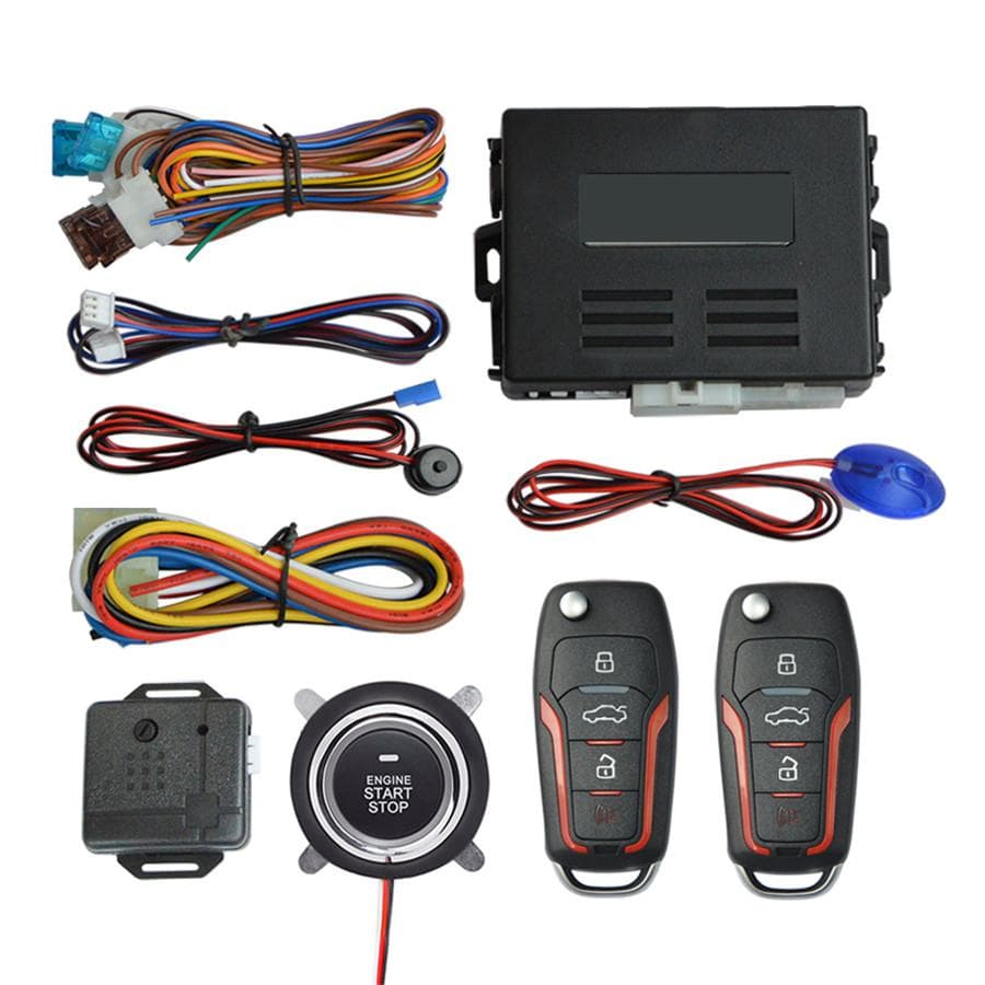 Universal 12V Car Keyless Entry Engine Start Alarm System Push Button Start/Stop