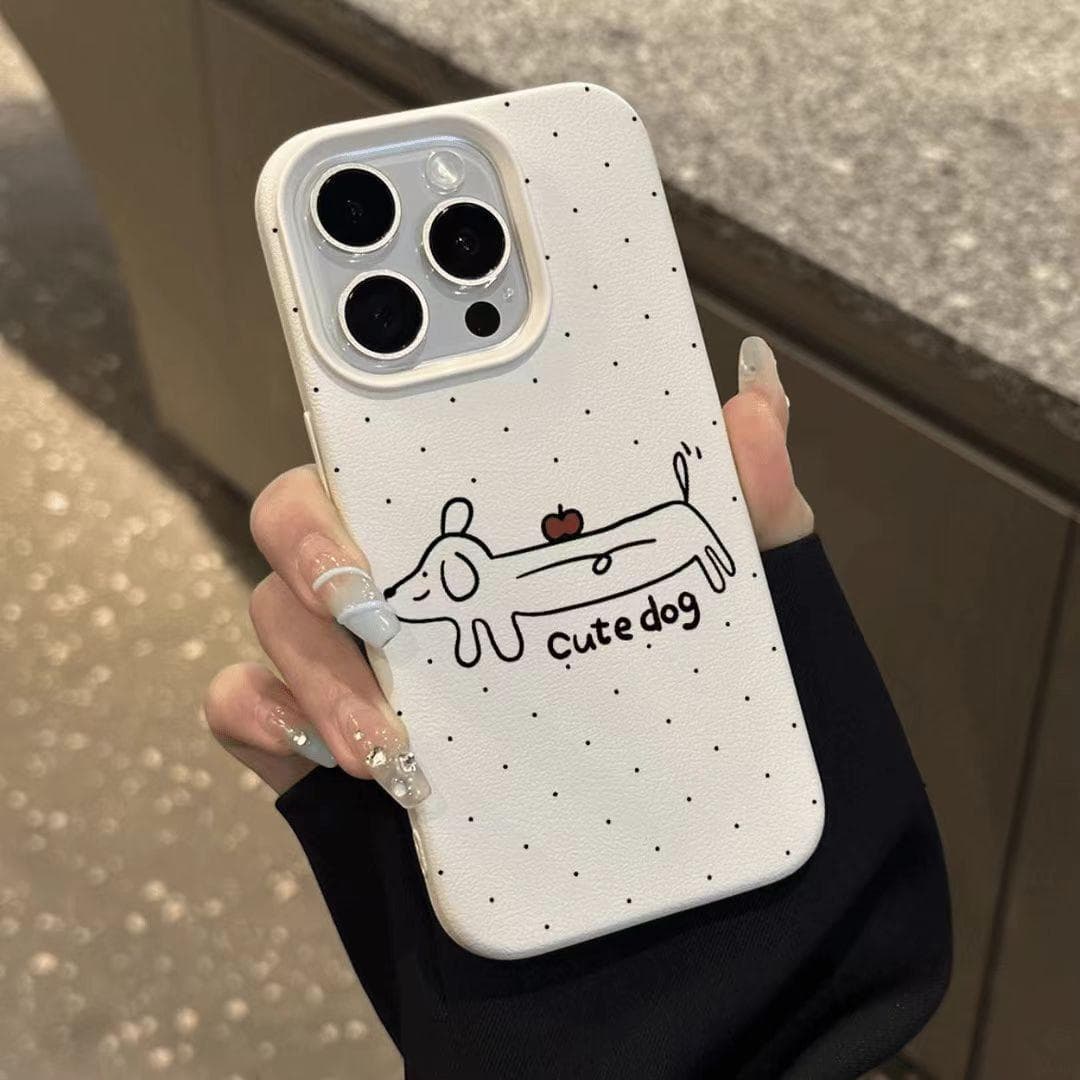 Dachshund Dog Suitable for Apple 16PROMAX Mobile Phone Case IPhone 15 Cartoon 14 Leather Pattern 13 Soft Shell 12 Silicone 11 Apple XS