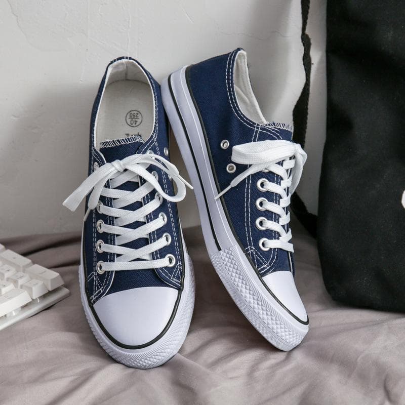Canvas Shoes Trend Plus Size Couple Shoes Joker Breathable Vulcanized Men New Men's Shoes 43 blue