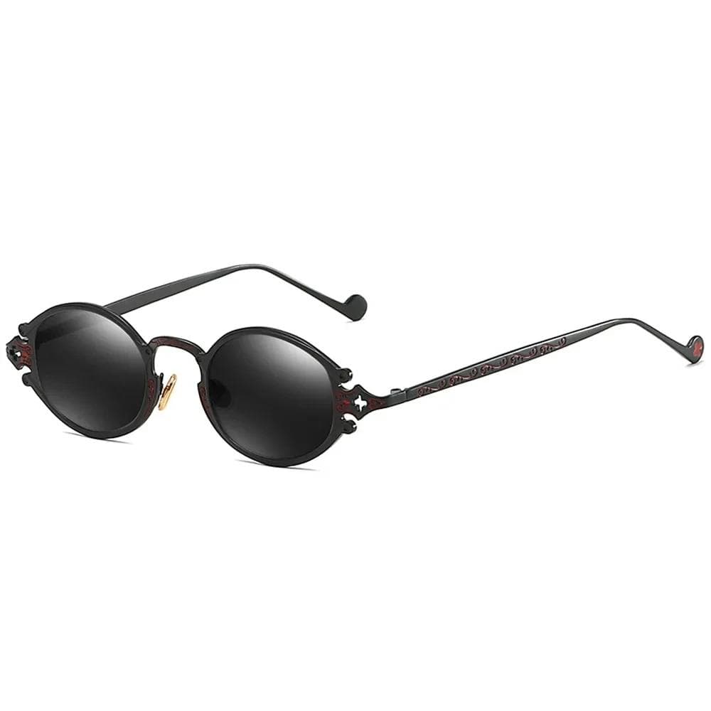 Gothic Steampunk Pop Oval Carved Sunglasses Women Brand Designer Retro Matte Frame Sunglasses UV4 Gafas De Sol Hombre As Picture