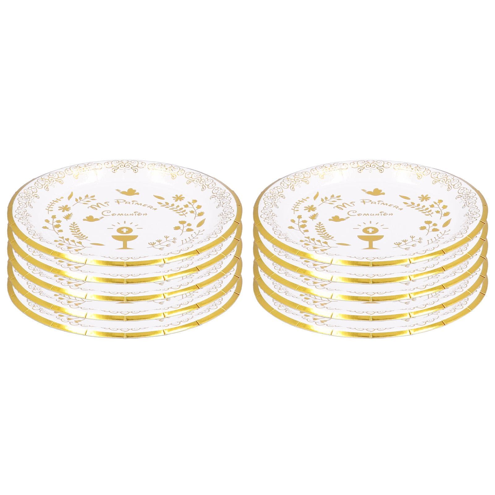 10pcs Paper Plate Round Cut Proof Microwave Safe Disposable Food Trays for Party Picnic L(for 6.5-9kg)