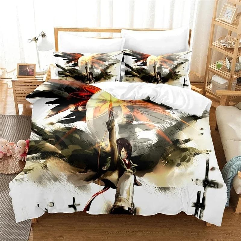 3D Printed Attack on Titan Final Season Bedding Set Boys Girls Twin Queen Size Duvet Cover Pillowcase Bed Kids Adult Duvet Cover 70x133cm 2pcs