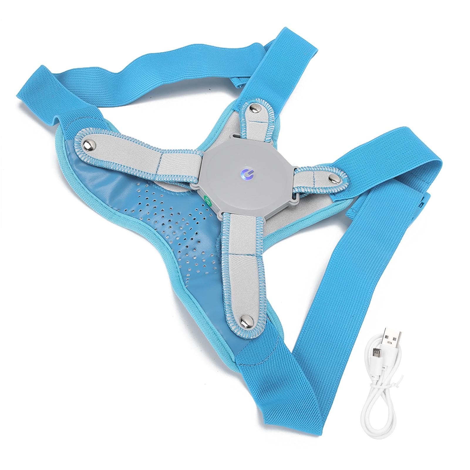 Posture Corrector Trainer with Sensor Vibration Reminder Back Brace StraightenerL Blue S blue