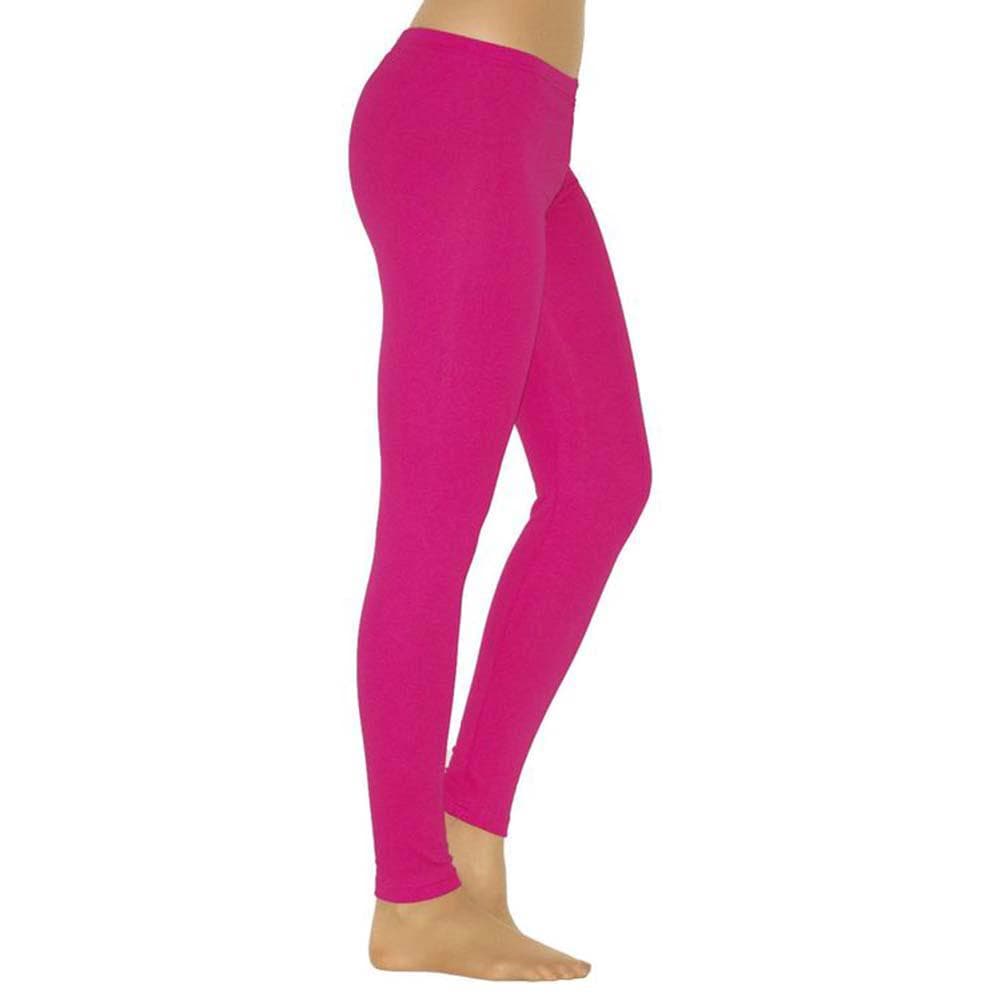 (M-4XL) Women Stretchy Leggings Solid Color Pencil Pants High Waist Slim Tights Trousers XXXL rose red
