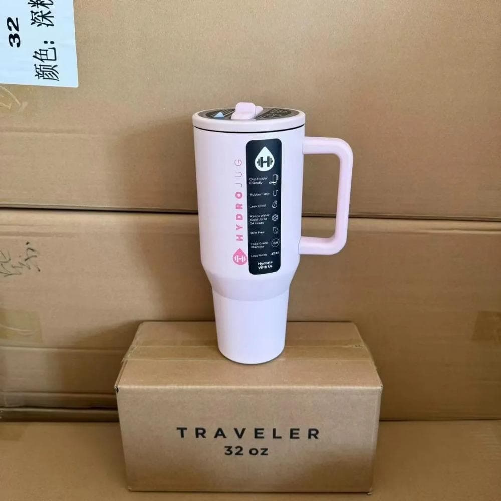 HydroJug Tumbler 32OZ/40OZ Traveler Straw Lid Stainless Steel Vacuum Insulated Car Mug Double Wall Thermal Iced Travel 40OZ