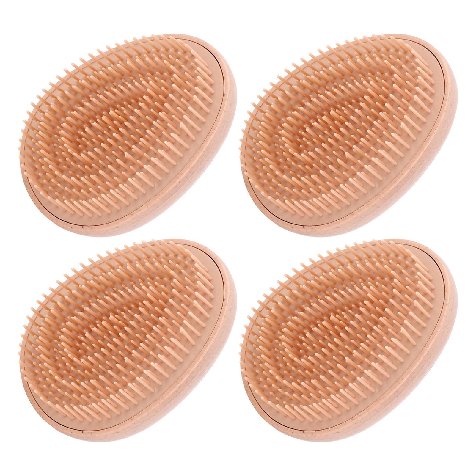 4pcs Wheat Straw Hair Brush Egg Shape Detangling Brush Portable Styling Comb Hair Brush for All