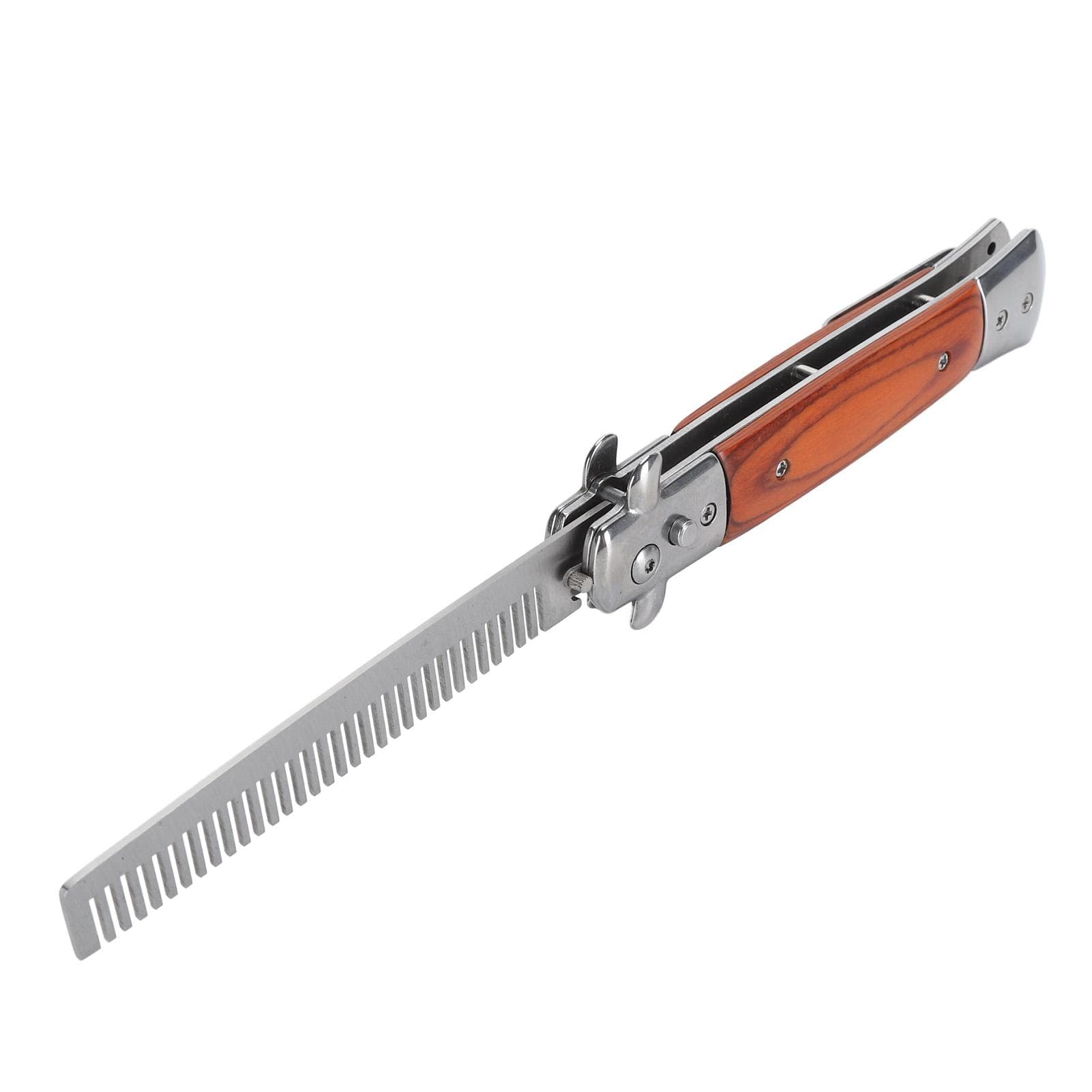 Switchblade Oil Hair Comb Stainless Steel Portable Automatic Spring Folding Comb for Hair Styling