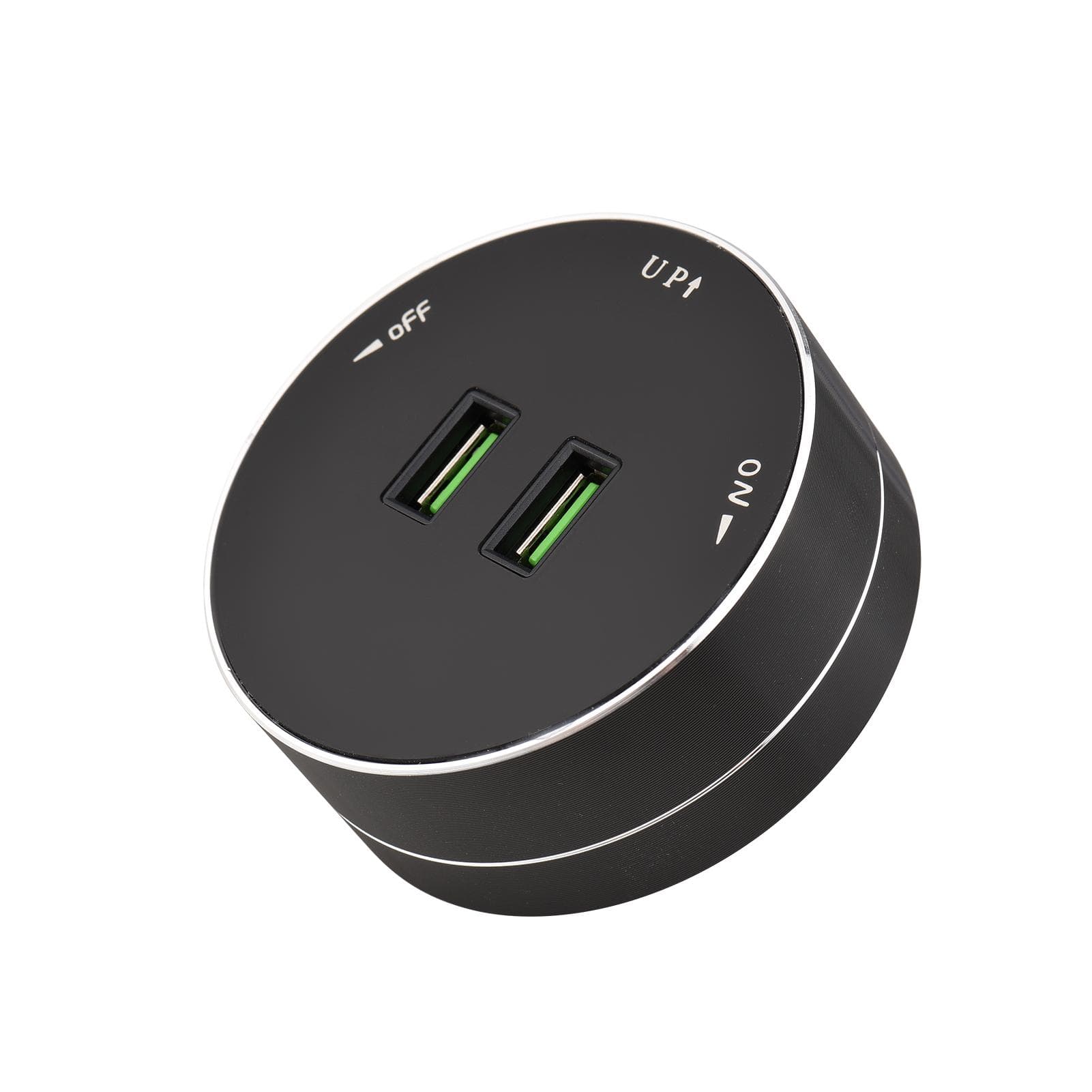 Track Sockets Power Track Socket Outlet Electric Mobile Track Socket Power Track Adapter for Office Round & Dual USB & for Second Generation black