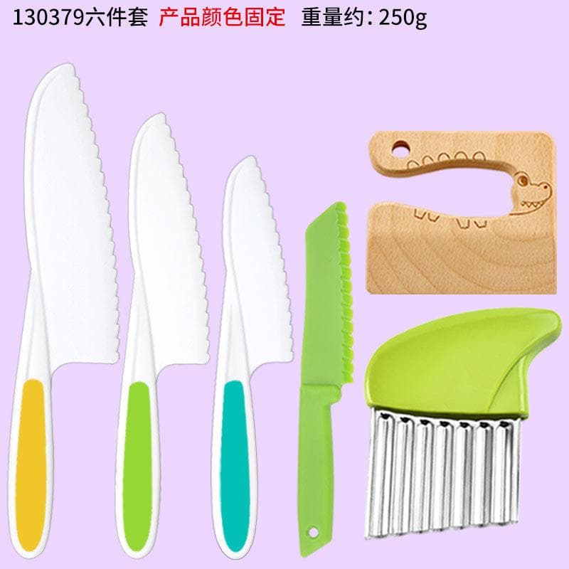 Children s plastic fruit knife early teaching vegetable cutting knife melon and fruit peeling knife black white