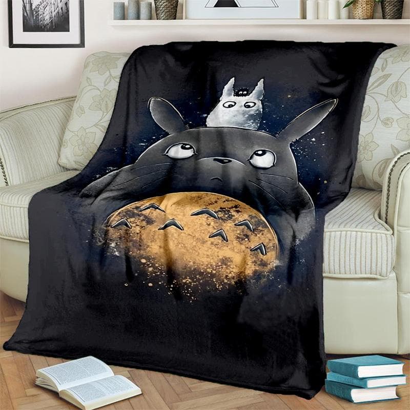My Neighbor T-Totoro Anime Cartoon Blanket,Soft Throw Blanket for Home Bedroom Bed Sofa Picnic Travel Office Cover Blanket Kids 130cm x 150cm