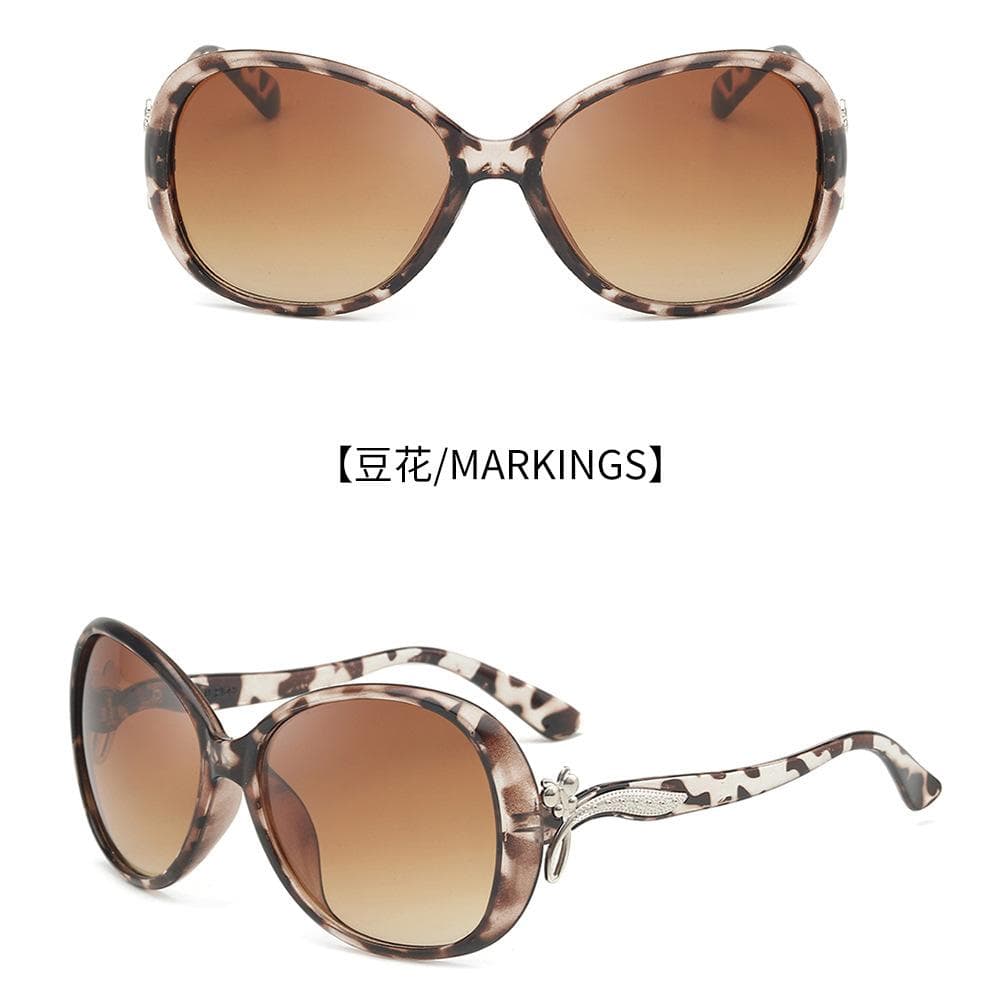 New Women Oval Large Frame Sunglasses Fashion Vintage UV400 Protection Designer Eyewear Oculos De Sol As shown in the figu