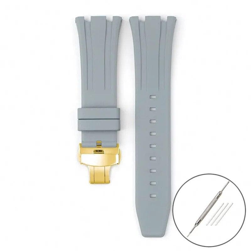 Fluoro Rubber Strap for Audemars Piguet Royal Oak 15400 15500 26331 Butterfly Buckle Men Soft FKM Replace Watch Band for AP 26mm 26mm