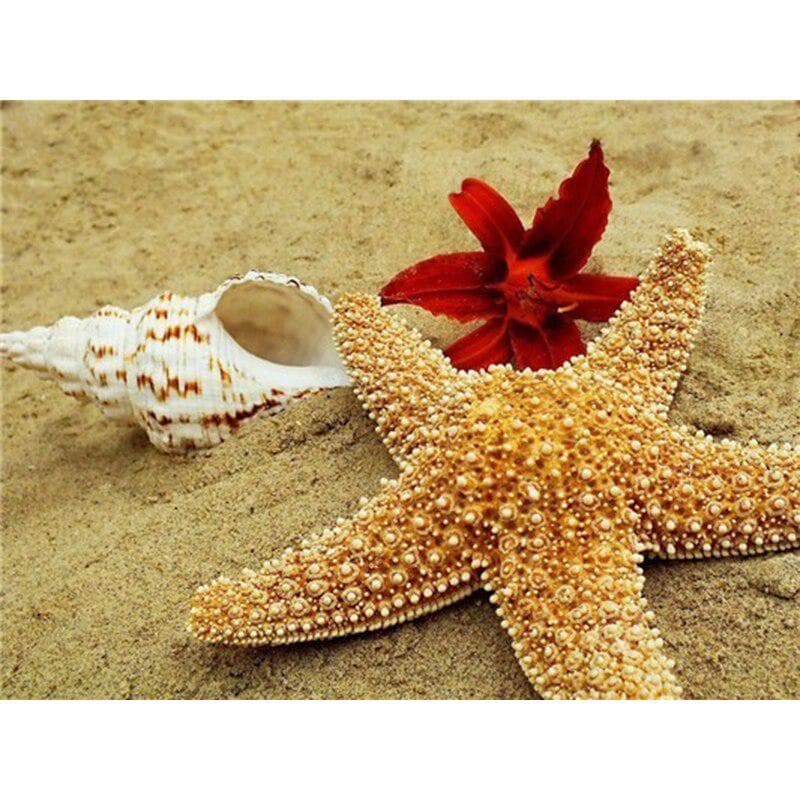 DIY 5D Diamond Painting Sea Shell Starfish Full Round Drill Cross Stitch Diamond Embroidery 20X30CM
