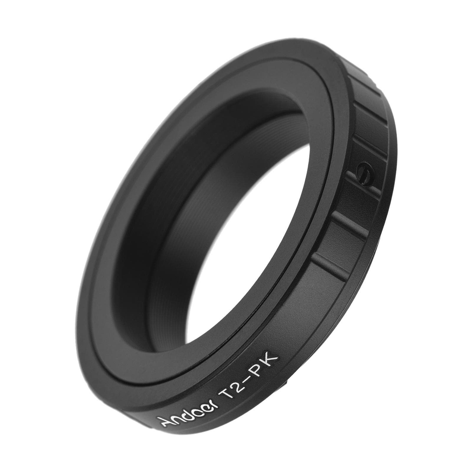 Andoer T2-PK Metal Lens Mount Adapter Ring T/T2 Mount Lens Adapter Replacement for Pentax black