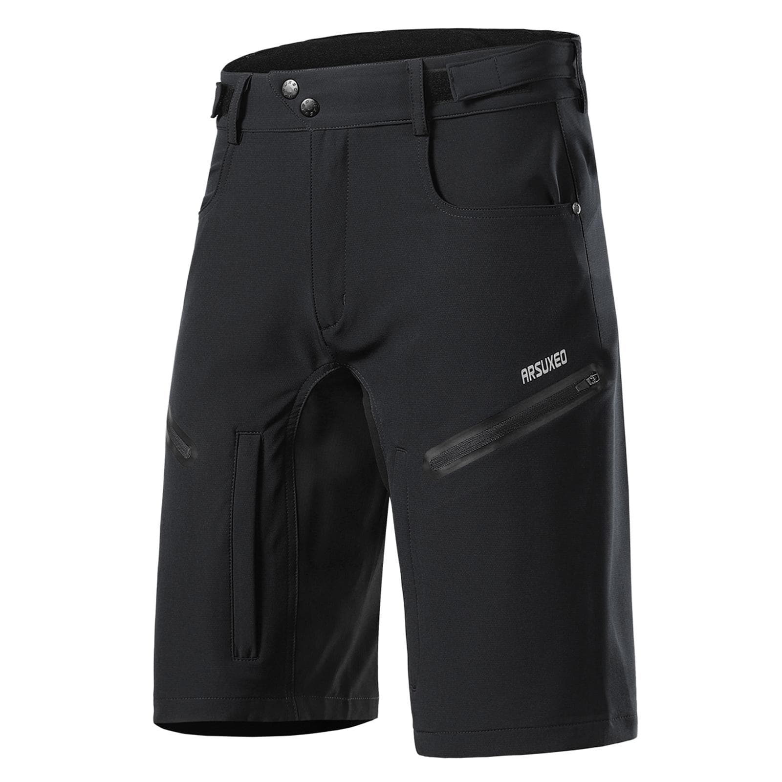 Men Loose Fit Cycling Shorts Breathable Quick Drying Outdoor Sports Running Bike Riding Casual L black