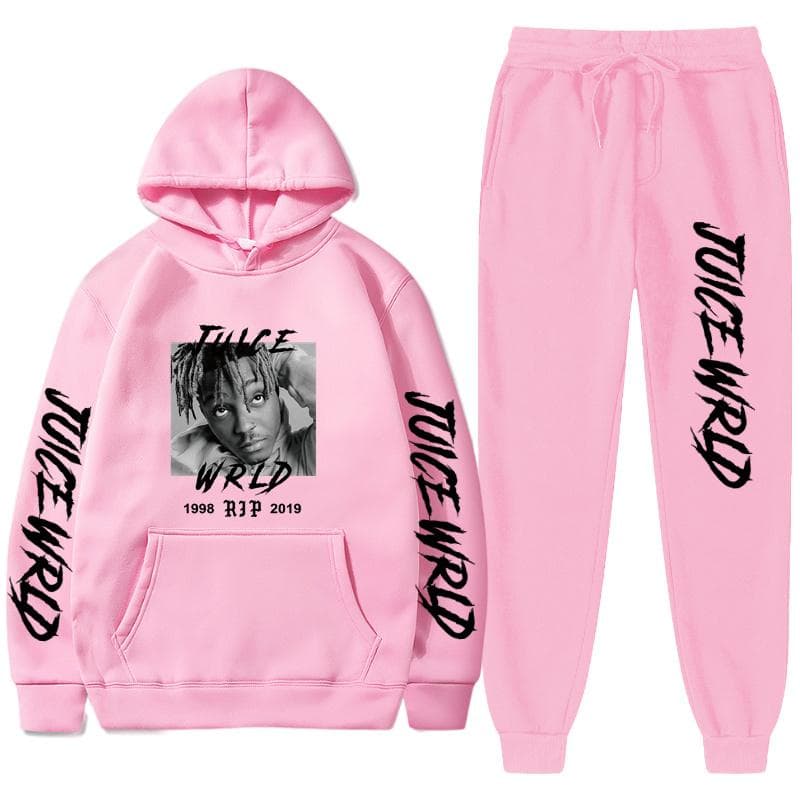 Women's Long Sleeves Women's Long Sleeves Set Tracksuit MeRapper Juice Wrld Hooded Sweatshirt Pants Hoodie Sportwear Suit M