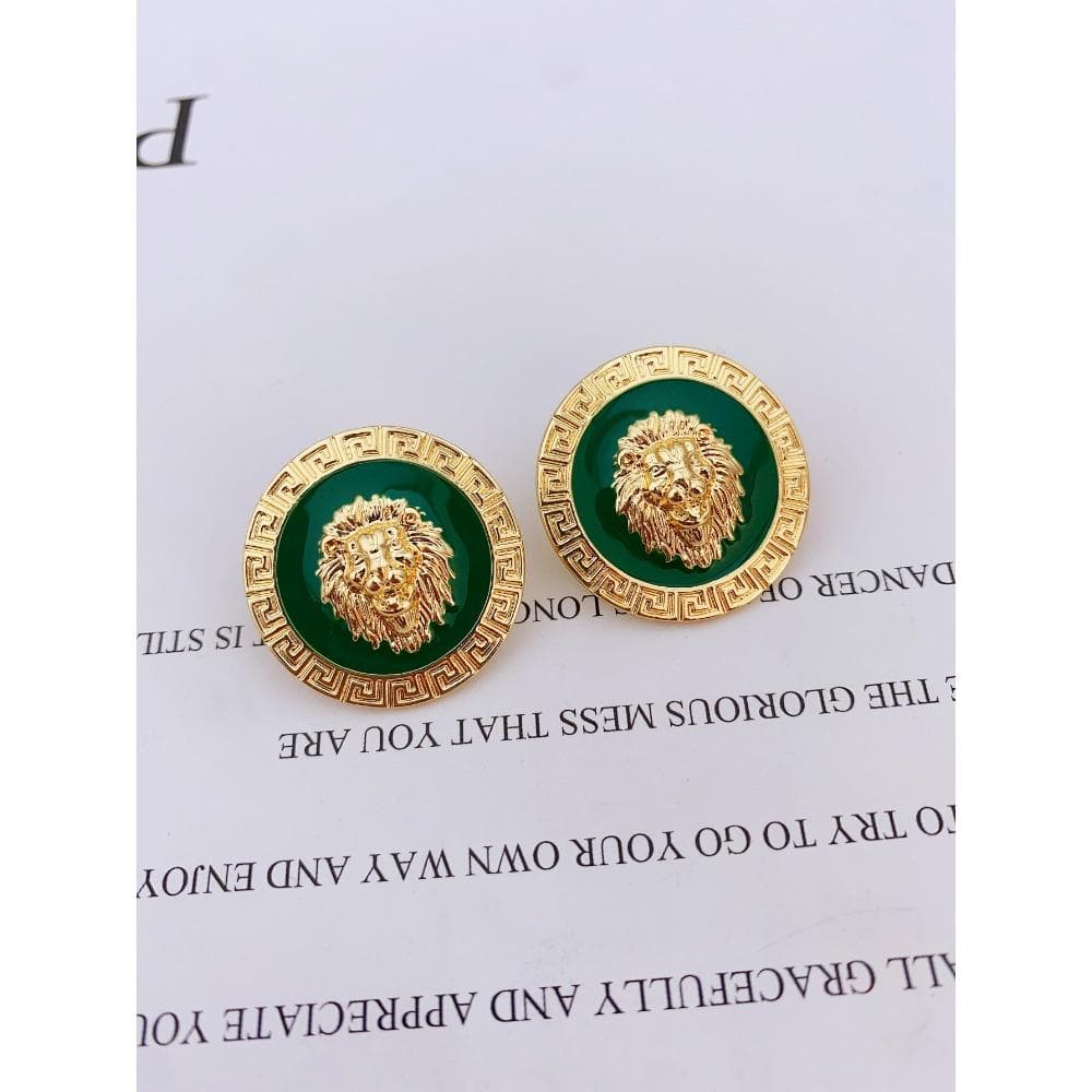 Exaggerated Lion Head Women's Earrings, Fashionable and High-quality Alloy Jewelry