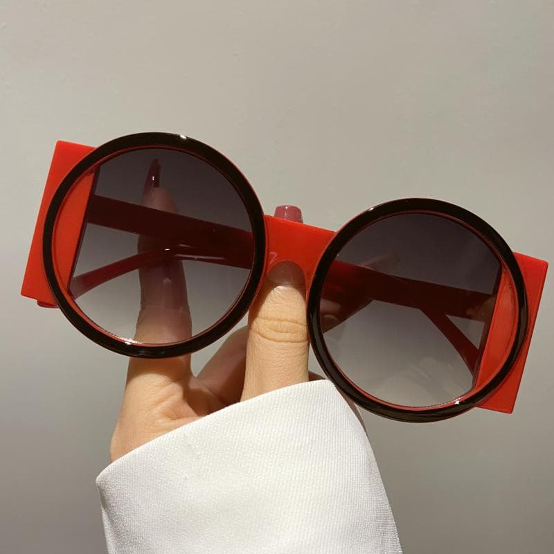 Women's Men's Round Double Color Sunglasses Fashion Retro Trend Sunglasses Travel Street Photo Holiday Party Beach Glasses red