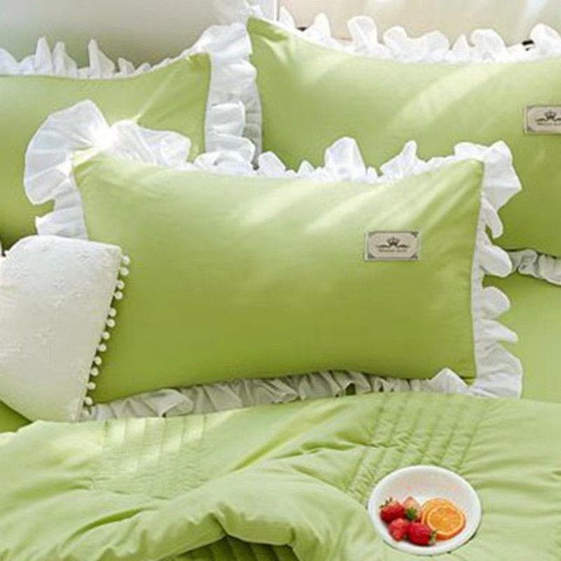 Winter Milk Velvet Pillowcase Thickened Pair Set 48x74 Student Dormitory Lace Printed Female Pillowcase 48*74cm-2pcs