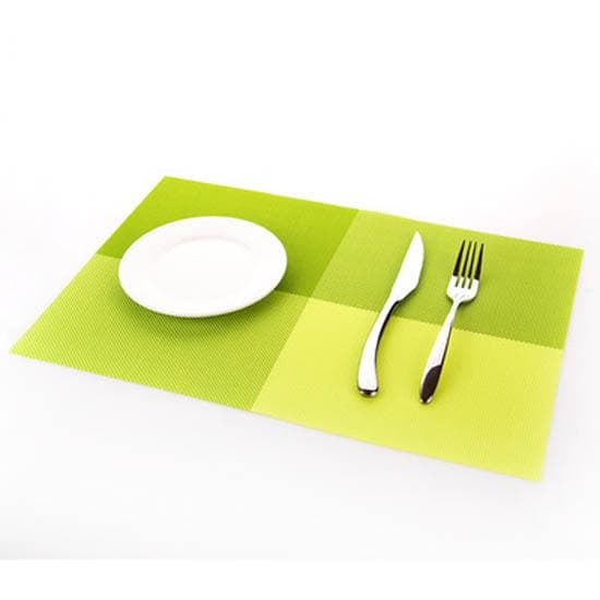 Placemats PVC Table Mat Color Block Dining Disc Pads Coasters Mantel Napperon 30*45cm Plate Bar Tapete de lugar 4pcs set