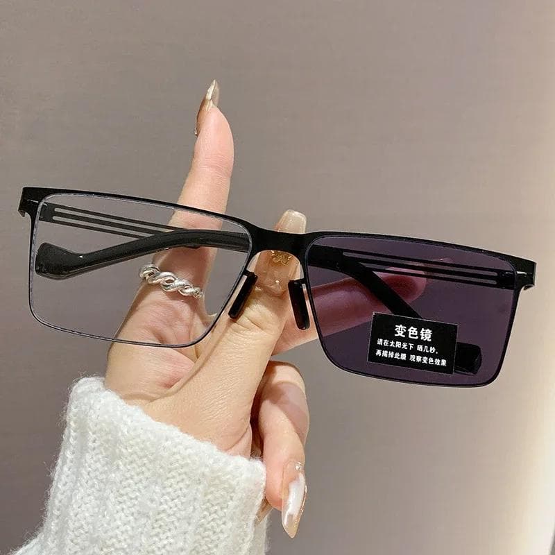 Photochromic Sunglasses UV400 Protection Square Retro Style for Women Men Outdoor Driving Travel Beach Shades